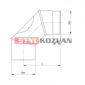 Prodmax Dymovody | Koleno 90° nast. s rev. otovorom ø150 mm - dymovod hrúbka 2mm OJ10/150