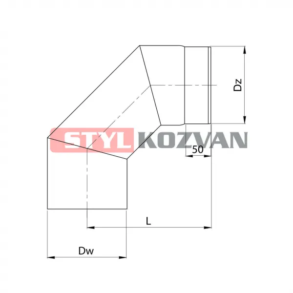 Prodmax Dymovody | Koleno 90° ø150 mm dymovod| oceľ 2 mm OJ05/150