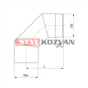 Prodmax Dymovody | Koleno 90° ø150 mm dymovod| oceľ 2 mm OJ05/150