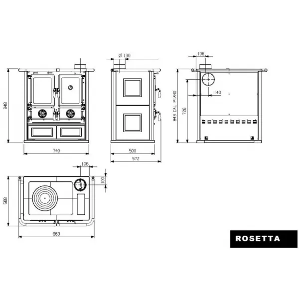 Sporák La Nordica - Rosetta Liberty bordó 7,2 kW