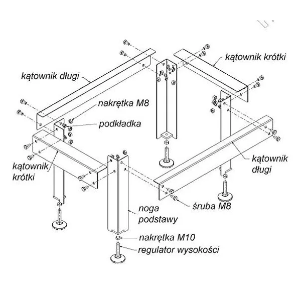 Nastaviteľný stojan pre krbové vložky Kratki MAJA, ANTEK a SIMPLE M/S PODSTAWA/M/A
