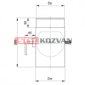 Prodmax Dymovody | Klapka s krátkym tiahlom ø150 mm - dymovod hrúbka 2mm OJ19/150