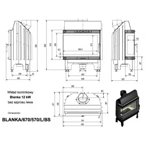 Kratki Blanka 670/570  BS L - krbová vložka