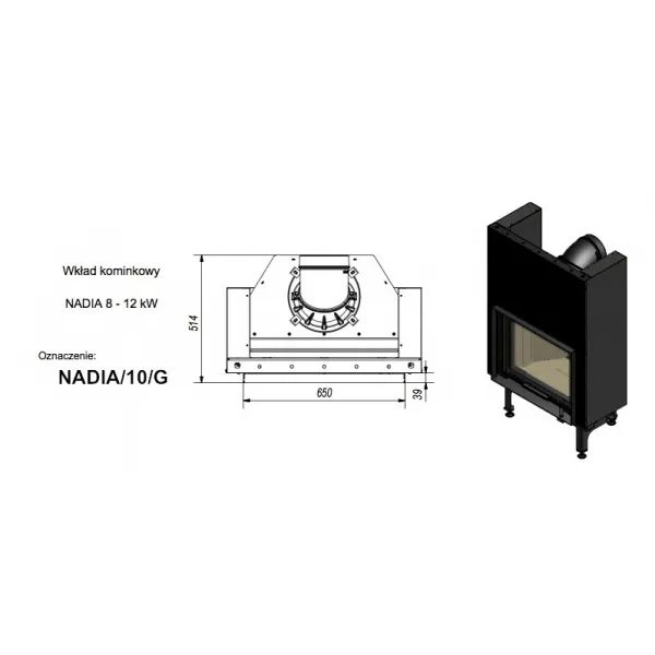 Kratki Nadia 10 kW gilotyna - krbová vložka