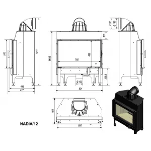 Kratki Nadia 12 kW - krbová vložka