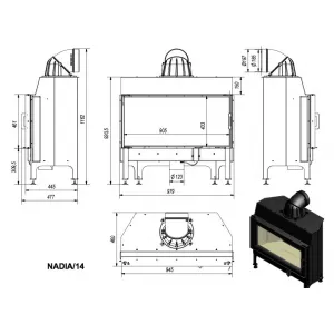 Kratki Nadia 14 kW - krbová vložka