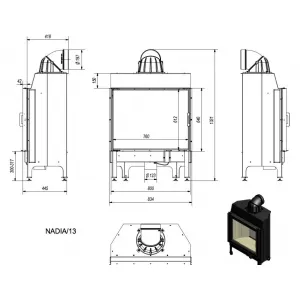 Kratki Nadia 13 kW - krbová vložka