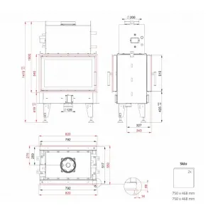 Bef Twin 8 Aquatic II - BeF home Teplovodná kozubová vložka