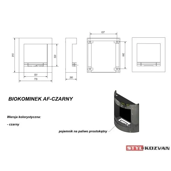 Kratki Polkruhový čierny - biokrb