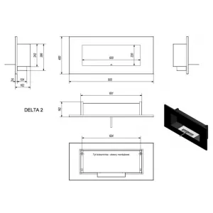 Kratki Delta 2 čierny 400x900mm - biokrb