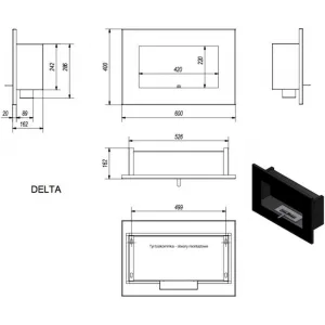 Kratki Delta čierny 400x600mm -biokrb