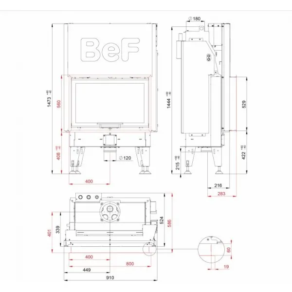 Bef Aquatic WH V 80 - BeF home  Teplovodná kozubová vložka