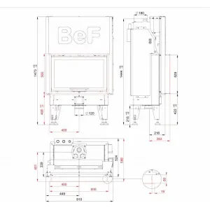 Bef Aquatic WH V 80 - BeF home  Teplovodná kozubová vložka