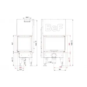 Bef Aquatic WH V 80 CP - BeF home Teplovodná kozubová vložka