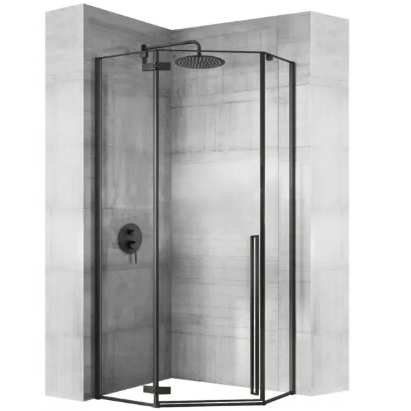REA DIAMOND BLACK MAT sprchový kút 90/90/195