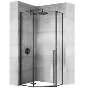 REA DIAMOND BLACK MAT sprchový kút 90/90/195