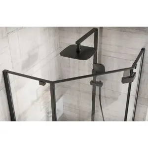 REA DIAMOND BLACK MAT sprchový kút 90/90/195