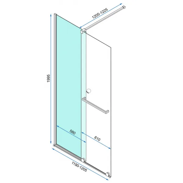 REA WALK-IN CORTIS 120 transparent