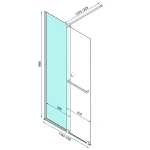 REA WALK-IN CORTIS 120 transparent