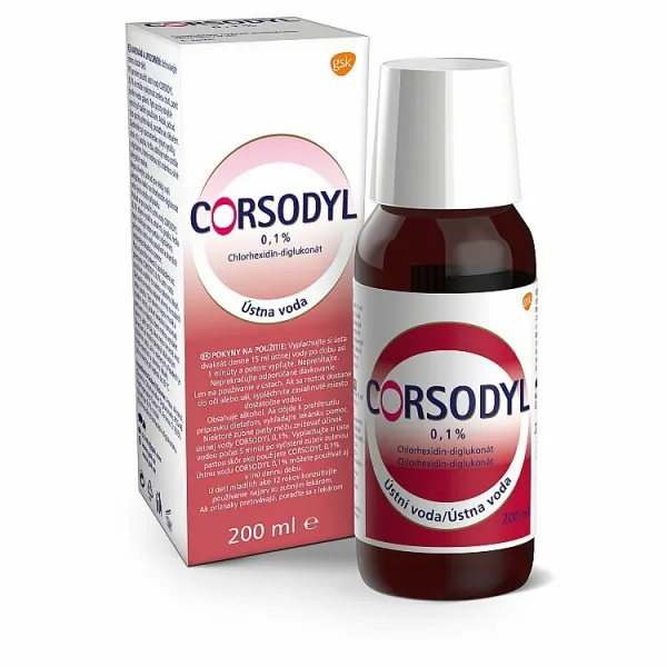 Corsodyl Ústna voda 0,1 % 200 ml
