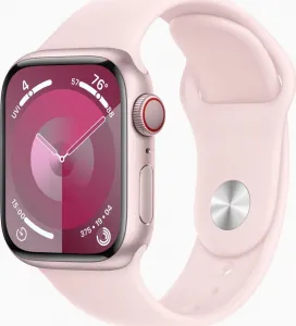 Apple Watch Series 9 GPS + Cellular 41mm Pink Aluminium Case with Light Pink Sport Band... MRJ03QC/A
