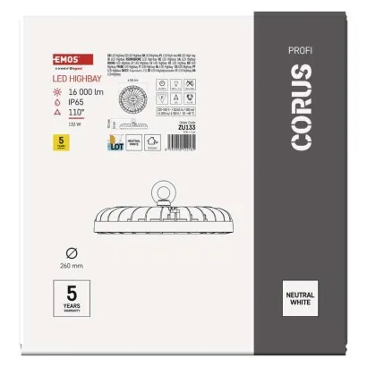 EMOS LED priemyselné závesné svietidlo HIGHBAY CORUS 133W