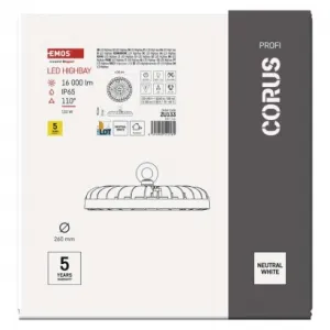 EMOS LED priemyselné závesné svietidlo HIGHBAY CORUS 133W