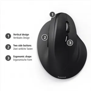 Myš Hama vertikálna ergonomická bezdrôtová, EMW-500, 6 tlačidiel