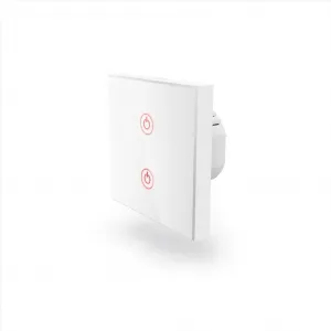 Hama SMART WiFi dotykový nástenný vypínač, dvojitý, vstavaný, biely 85365080