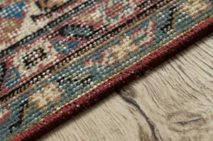Ručne tkaný vlnený koberec Vintage 10175 rám / ornament, béžový / červený