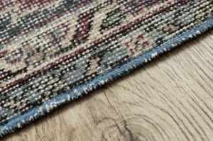 Ručne tkaný vlnený koberec Vintage 10169 rám / ornament, modrý / červený