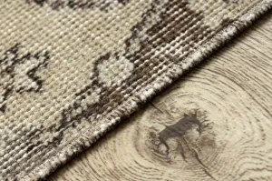 Ručne tkaný vlnený koberec Vintage 10311 rám / ornament, béžový
