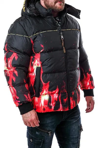 Pánska bunda CIPO & BAXX CM181 BLACK Farba: Čierna, Konfekčná veľkosť: XL