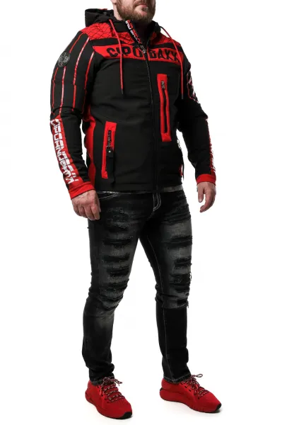 Pánska bunda CIPO & BAXX CJ275 RED-BLACK Farba: Čierna, Konfekčná veľkosť: M