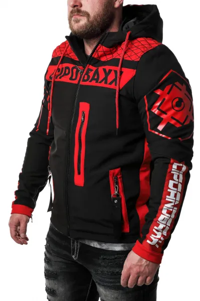 Pánska bunda CIPO & BAXX CJ275 RED-BLACK Farba: Čierna, Konfekčná veľkosť: M