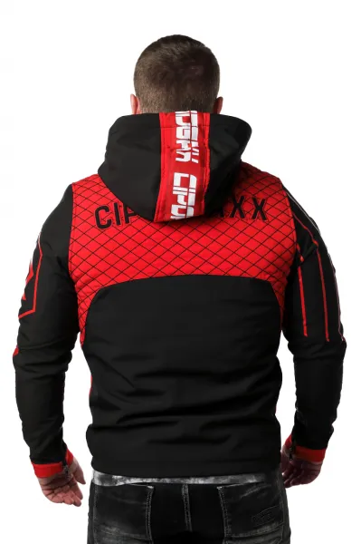 Pánska bunda CIPO & BAXX CJ275 RED-BLACK Farba: Čierna, Konfekčná veľkosť: M