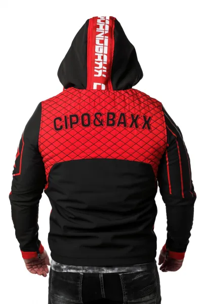 Pánska bunda CIPO & BAXX CJ275 RED-BLACK Farba: Čierna, Konfekčná veľkosť: M