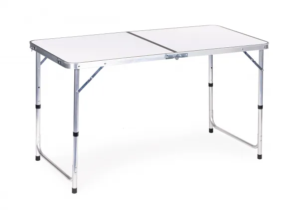 Turistický stôl, skladací stôl, sada 4 stoličiek Biela G00546
