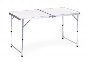 Turistický stôl, skladací stôl, sada 4 stoličiek Biela G00546