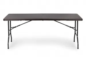 Záhradný banketový cateringový stôl skladací 180 cm ratan