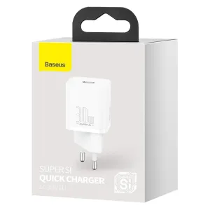 Baseus Super Si Quick Charger 1C 30W nástenná nabíjačka (biela) 027582