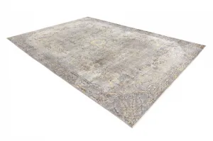 Ručne tkaný vlnený koberec Vintage 10432 rám / ornament, béžový / žltý