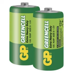 Zinkochloridové batérie GP Greencell R20 D 2ks