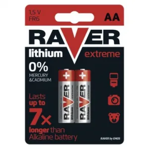 Batéria RAVER FR6, líthiová batéria, 2 ks, AA tužka 215688