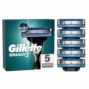 Gillette Mach3 Náhradné Holiace Hlavice pre Mužov, 5 Náhradné Holiace Hlavice
