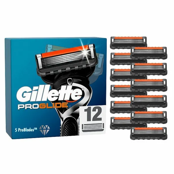Gillette ProGlide Náhradné Holiace Hlavice pre Mužov, 12 Náhradné Holiace Hlavice