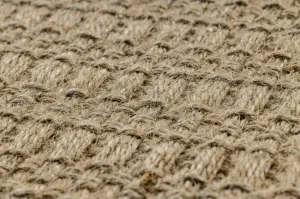 Koberec JUTE 3734 béž / sivý pásy so strapcami