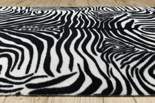 Protišmykový behúň DIGITAL zebra, biely / čierny