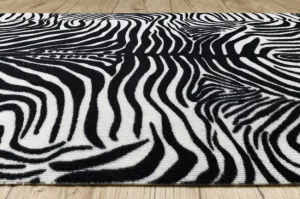 Protišmykový behúň DIGITAL zebra, biely / čierny
