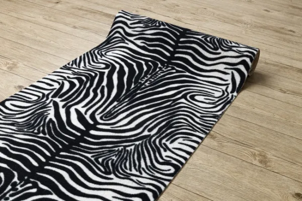 Protišmykový behúň DIGITAL zebra, biely / čierny